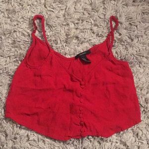 red cropped tank